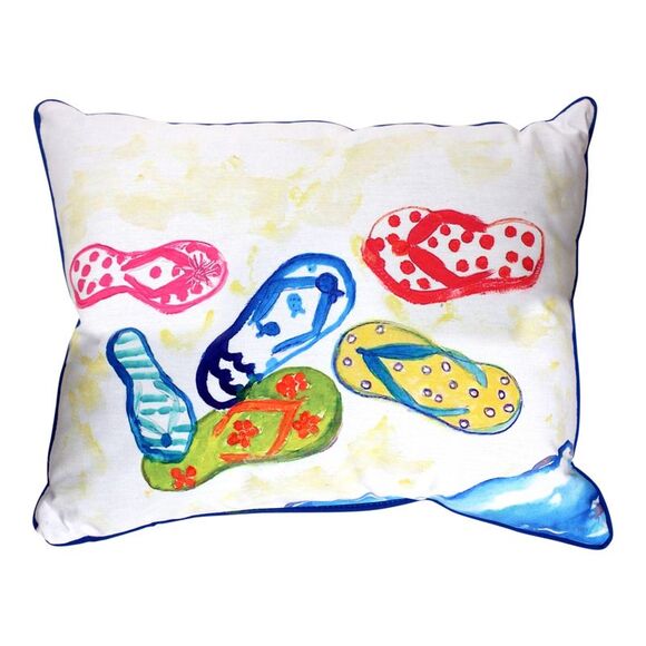 Flip Flops Sandals 16 x 20 Inch Indoor Outdoor Throw Pillow - Picture 1 of 4